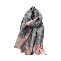 Poncho De Cashmere Quente, Xale, Cachecol, Pashmina Grossa, Envoltório De Inverno, Estampa Luxuosa,