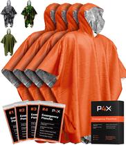 Poncho de chuva de emergência PREPARED4X com cobertor de sobrevivência Mylar Poncho de chuva de emergência PREPARED4X com cobertor de sobrevivência Mylar