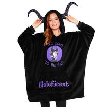 Poncho de lã com capuz Disney Stitch Black Maleficent para adulto Poncho de lã com capuz Disney Stitch Black Maleficent para adulto