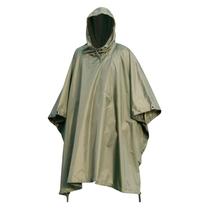 Poncho de Lluvia Impermeable Mil-Tec Ripstop con Capucha para Adultos Oliva
