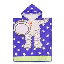 Poncho De Praia Infantil Com Capuz Astronauta