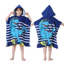 Poncho de toalha de praia com capuz para crianças MOKANI 75x75 cm azul Poncho de toalha de praia com capuz para crianças MOKANI 75x75 cm azul