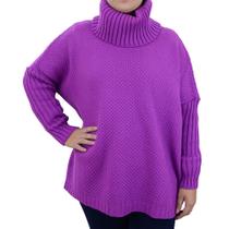 Poncho Feminino Darluam Gola Alta Fucsia - 3030