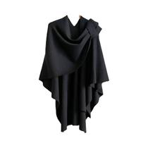 Poncho Feminino De Caxemira Quente De Inverno Cor Sólida Dupla Face Designer Manta Cachecol Capa