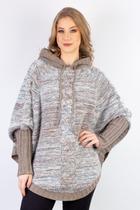 Poncho feminino de malha patchwork 60003