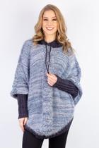 Poncho feminino de malha patchwork 60003