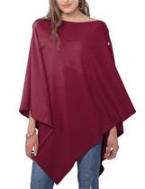 Poncho feminino de malha vermelha Shawl Wrap MissShorthair 100 cm Poncho feminino de malha vermelha Shawl Wrap MissShorthair 100 cm