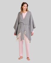 Poncho Feminino Espiga Macio Cinza Lohe Poncho Feminino Espiga Macio Cinza Lohe