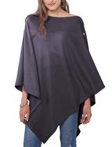 Poncho feminino Shawl Wrap Miss Shorthair 100 cm cinza escuro