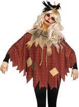 Poncho Fun World Scary Scarecrow tamanho adulto padrão 4-14