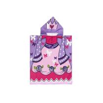 Poncho Infantil Toalha Capuz Praia Roupao Princesa Rosa - APPEL