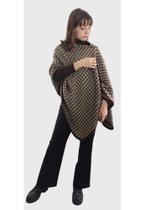 Poncho Pied Poule Marrom Poncho Pied Poule Marrom