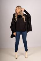 Poncho Pietra Gola de Pelo Feminina Lamour