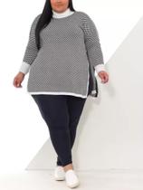 Poncho Plus Size Feminino Tricot Manga Longa