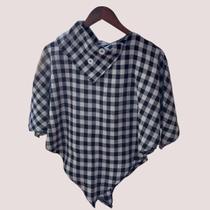 Poncho Suéter de Inverno Xadrez Poncho Suéter de Inverno Xadrez
