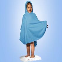 Poncho Tecebem Malha Plush Atoalhado Tam Único Com Capuz Azul Poncho Tecebem Malha Plush Atoalhado Tam Único Com Capuz Azul