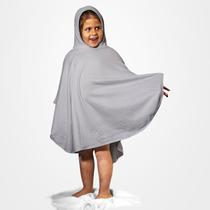 Poncho Tecebem Malha Plush Atoalhado Tam Único Com Capuz Cinza Poncho Tecebem Malha Plush Atoalhado Tam Único Com Capuz Cinza