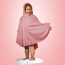 Poncho Tecebem Malha Plush Atoalhado Tam Único Com Capuz Rosa Poncho Tecebem Malha Plush Atoalhado Tam Único Com Capuz Rosa