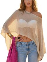 Poncho Transparente Dourado Feminino WeciBor Poncho Transparente Dourado Feminino WeciBor