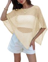 Poncho Transparente LOMON em Malha Leve para Verão Poncho Transparente LOMON em Malha Leve para Verão