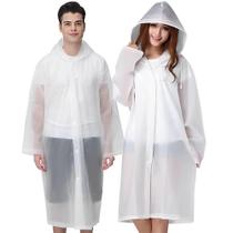 Ponchos de chuva Cosowe reutilizáveis para adultos, 2 peças brancas Ponchos de chuva Cosowe reutilizáveis para adultos, 2 peças brancas