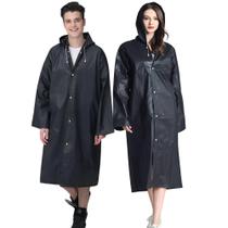 Ponchos de chuva Cosowe reutilizáveis para adultos, 2 peças pretas