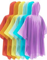 Ponchos de chuva descartáveis Hitituto 127x114cm impermeáveis com capuz, pacote com 6 Ponchos de chuva descartáveis Hitituto 127x114cm impermeáveis com capuz, pacote com 6