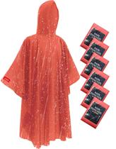 Ponchos de chuva descartáveis Hitituto 127x114cm, impermeáveis, com capuz, pacote com 6 Ponchos de chuva descartáveis Hitituto 127x114cm, impermeáveis, com capuz, pacote com 6