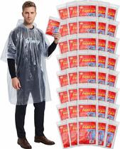 Ponchos de Chuva Descartáveis Tarpop Pacote com 40 Unidades Transparentes com Capuz Ponchos de Chuva Descartáveis Tarpop Pacote com 40 Unidades Transparentes com Capuz