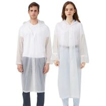 Ponchos de chuva UPSEN para adultos e mulheres, pacote com 2 unidades reutilizáveis A-white Ponchos de chuva UPSEN para adultos e mulheres, pacote com 2 unidades reutilizáveis A-white