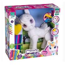 Poney Para Colorir 28cm Com 6 Canetas 570 - Super Toys Poney Para Colorir 28cm Com 6 Canetas 570 - Super Toys