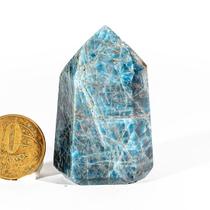 Ponta Apatita Azul Pedra Natural Sextavado 45mm Classe A Ponta Apatita Azul Pedra Natural Sextavado 45mm Classe A