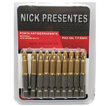 Ponta Bit Antiderrapante PH2 em Titanio 50 mm Aco Cromo