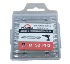 Ponta Bit Phillips Dupla Magnética N2 65mm 10 Unidades Paramax