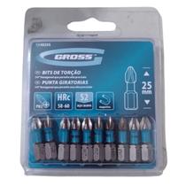 Ponta Bits Impacto PH2 25mm Ponteira Parafusadeira Torção 10 peças GROSS