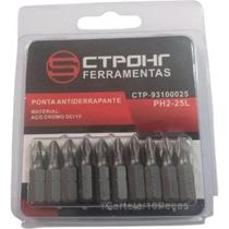 Ponta Bits Ph2 25mm Kit 10 peças Magnética Antiderrapante Titânio Phillips Parafusadeira