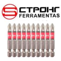 Ponta Bits PH2 50L Kit 10 Peças Ponteira Magnética Antiderrapante Parafusadera Imã
