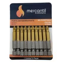 Ponta Bits PH2 50mm Kit 10 Titânio Magnética Antiderrapante Ponteira Parafusadeira Mercantil Ecommerce