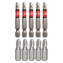Ponta Bits PH3 25mm + Ph3 50mm Ponteira Magnética Philips Parafusadeira Kit 10 Peças Ponta Bits PH3 25mm + Ph3 50mm Ponteira Magnética Philips Parafusadeira Kit 10 Peças