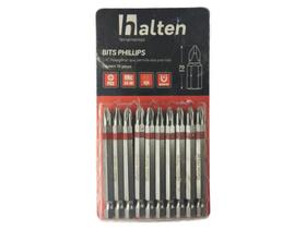 Ponta Bits Phillips PH2 1/4" 70mm Halten - Kit com 10 Peças Ponta Bits Phillips PH2 1/4" 70mm Halten - Kit com 10 Peças