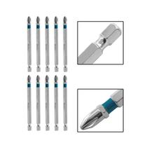 Ponta Bits Phillips Ph2 Aco 90mm P/ Parafusadeira 10 Pecas