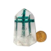Ponta Cristal Cruz Lapidado Sextavado Tipo A 60 a 65mm 84g