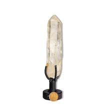 Ponta Cristal Lemuriano Natural Com Base Giratória 300g 16cm