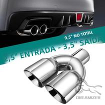 Ponta De Escape Dupla Em Aço Inoxidável Polido, Entrada De 2,5 Polegadas, Saída De 3,5 Polegadas,