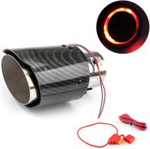Ponta de escape: fibra de carbono com luz LED vermelha, ajuste universal de 35 a 61 mm Ponta de escape: fibra de carbono com luz LED vermelha, ajuste universal de 35 a 61 mm