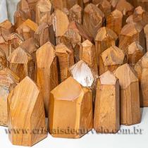 Ponta de Jaspe Amarelo Lapidado - 1 kg - T Médio - Gerador - ATACADO