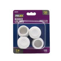 Ponta de perna de borracha PROJEX Off-White, redonda, 2,5 cm, pacote com 4 Ponta de perna de borracha PROJEX Off-White, redonda, 2,5 cm, pacote com 4
