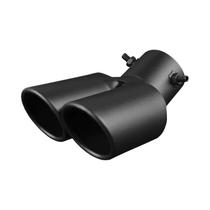 Ponta De Silenciador Dupla Curvada De Aço Inoxidável Universal De 63MM Para Escape Traseiro De Carro