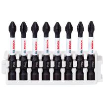 Ponta para parafusar Bit Impact Control Ph2 50mm Com 8 Peças - Bosch - 2608522330