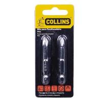 Ponta Parafusadeira Bits PH2 - 1/4" x 50mm - Kit 2 Pecas - Collins
